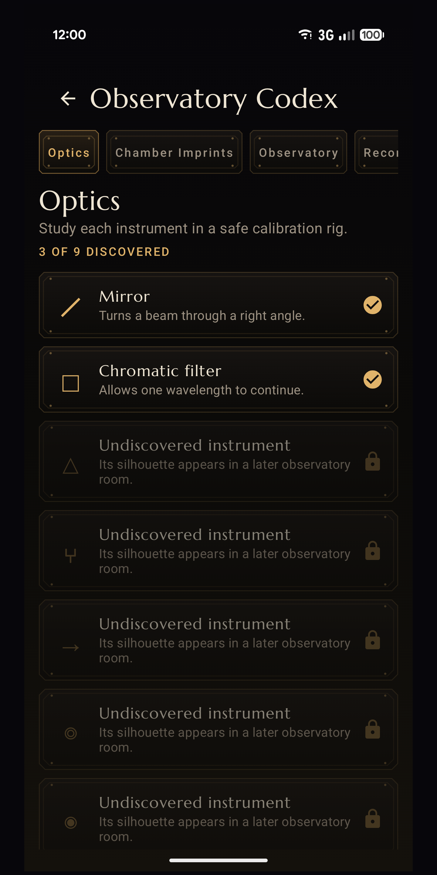 Codex — optics and records